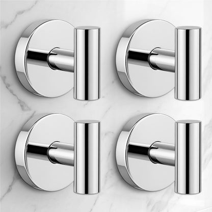 Heavy Duty Suction Cup Hooks for Glass Window,Tile,Mirror,Removable Shower Hooks for Inside Shower,Metal Towel Hooks for Bathroom,4 Pack(Black)