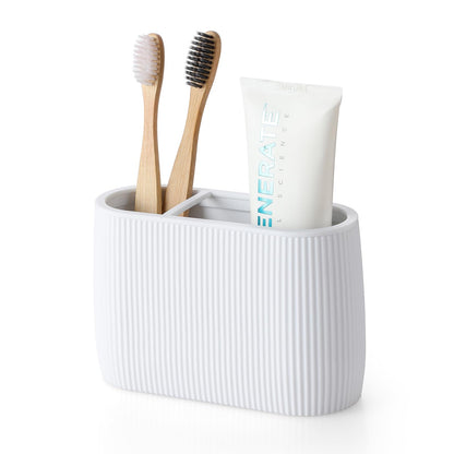 YAUKPH Toothbrush and Toothpaste Holder Beige Striped