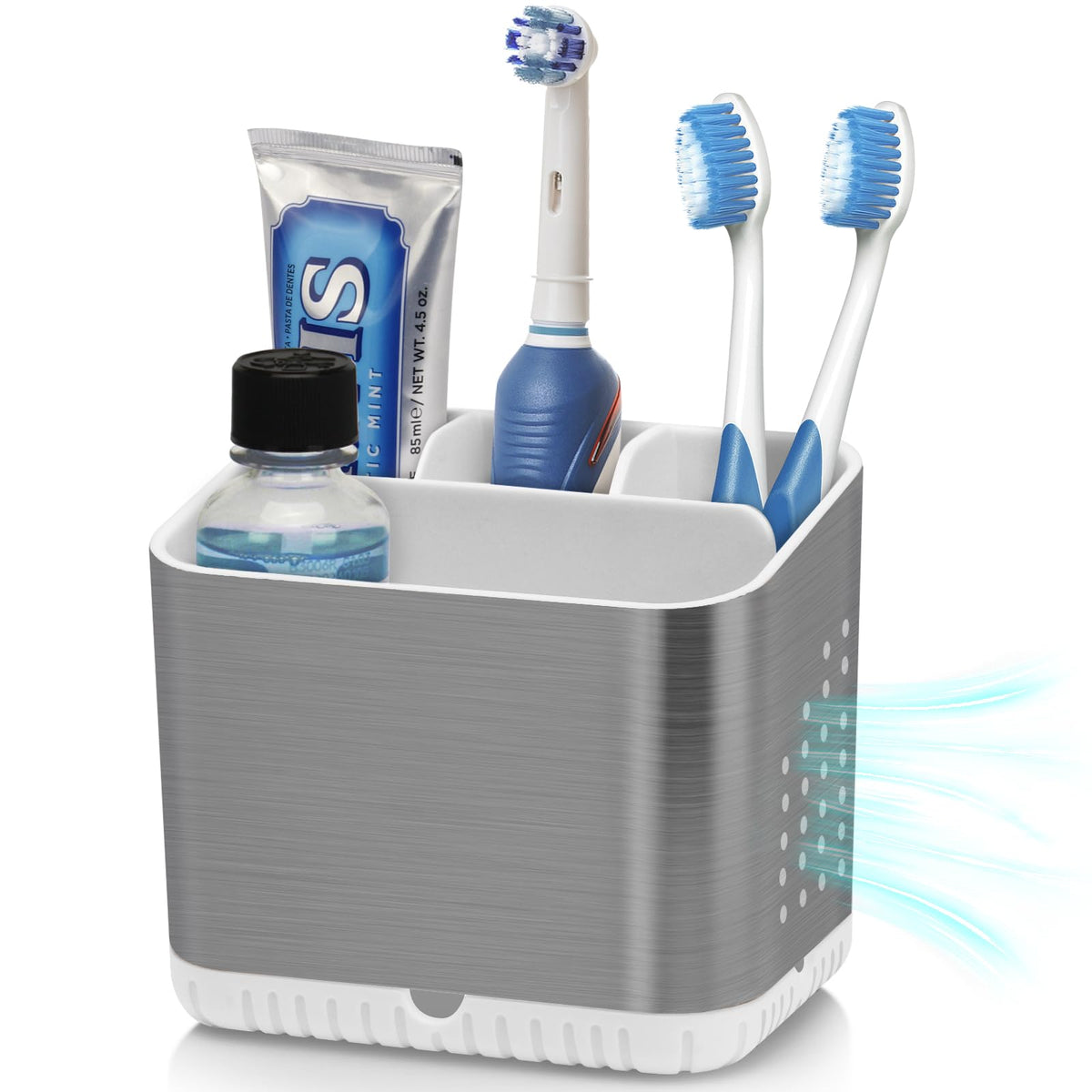 Toothbrush Holders for Bathrooms, Kids Electric Toothbrush Organizer (Grey)