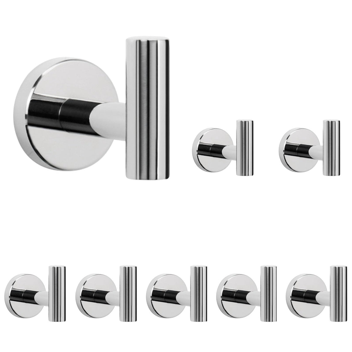 NearMoon Bath Towel Hooks- SUS 304 Stainless Steel Robe Hook Holder, Heavy Duty Coat Hook for Bathroom Livingroom Hotel Kitchen Garage, Wall Mounted- 4 Pack (Brushed Nickel)