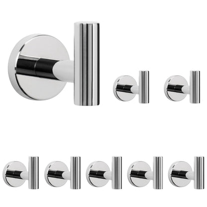 NearMoon Bath Towel Hooks- SUS 304 Stainless Steel Robe Hook Holder, Heavy Duty Coat Hook for Bathroom Livingroom Hotel Kitchen Garage, Wall Mounted- 4 Pack (Brushed Nickel)