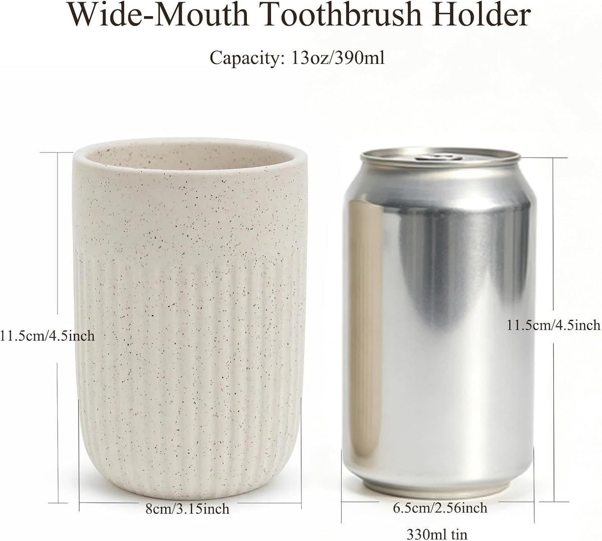 White Toothbrush Holder for Bathroom Ceramic Toothbrush Cup