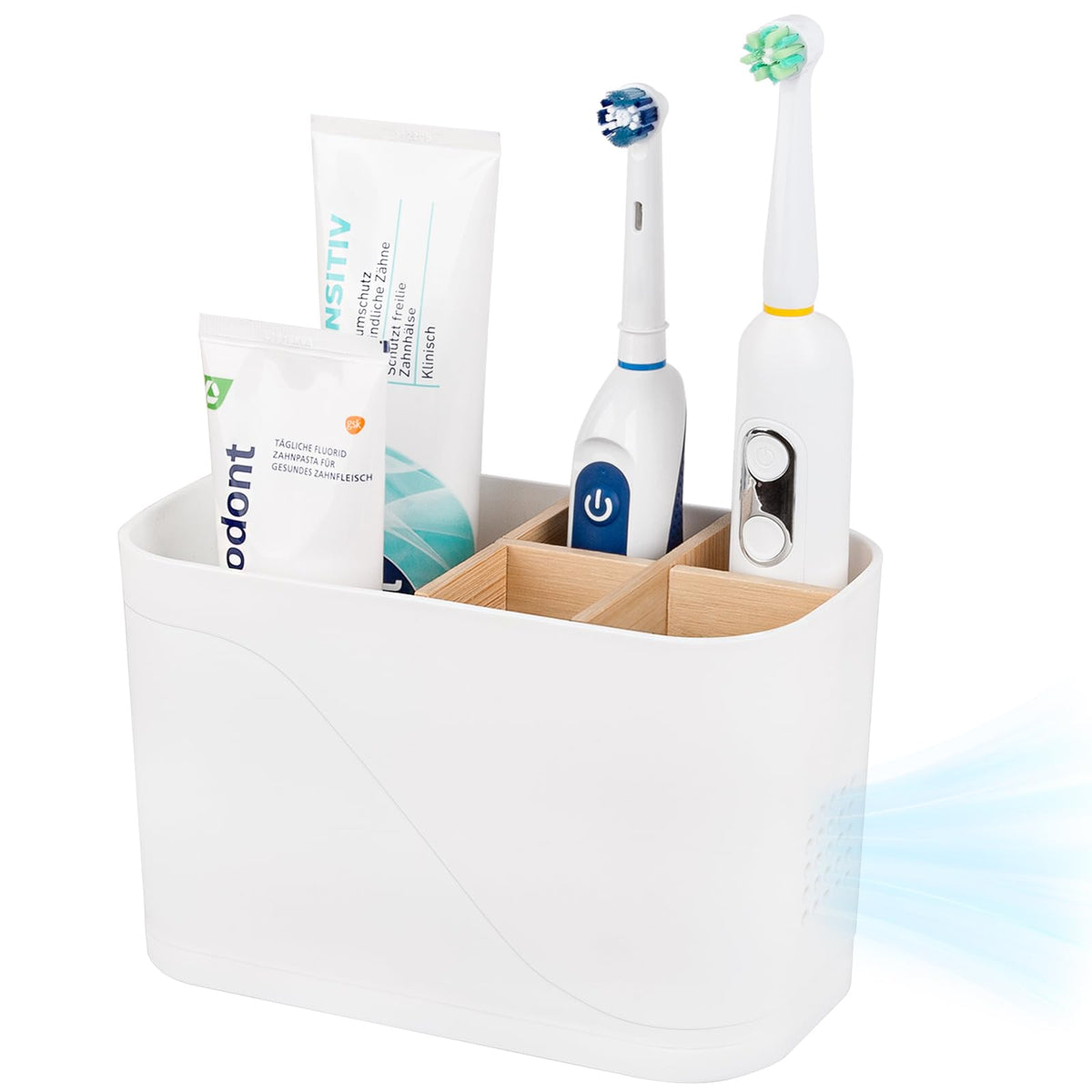 Electric Toothbrush Holder Tooth Brush and Toothpaste Organizer, Black