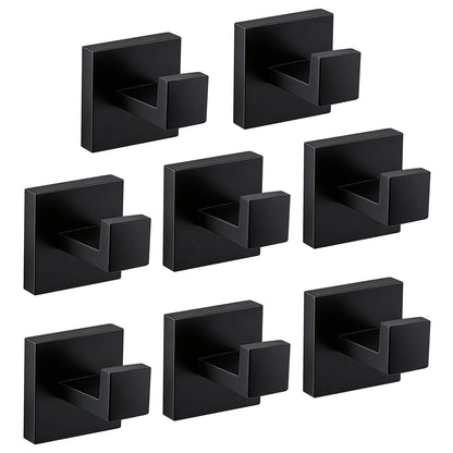 JOPOFI 2 Piece Towel Hook - Bathroom Robe Hook - Matte Black