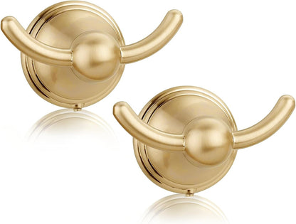 FILTA Bathroom Towel Hooks, Champagne Bronze Robe & Towel Hooks for Wall Mounted, Traditional Towel and Robe Hooks for Hanging Towels, Bath Towel Holder for Shower(2 Pack)