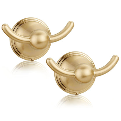 FILTA Bathroom Towel Hooks, Champagne Bronze Robe & Towel Hooks for Wall Mounted, Traditional Towel and Robe Hooks for Hanging Towels, Bath Towel Holder for Shower(2 Pack)