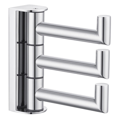 Angle Simple Swivel Towel Hook 3 Arms, Robe Coat Wall Hook, Matte Black