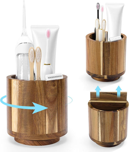 Toothbrush Holder for Bathrooms,Toothbrush Holders,Acacia Wood