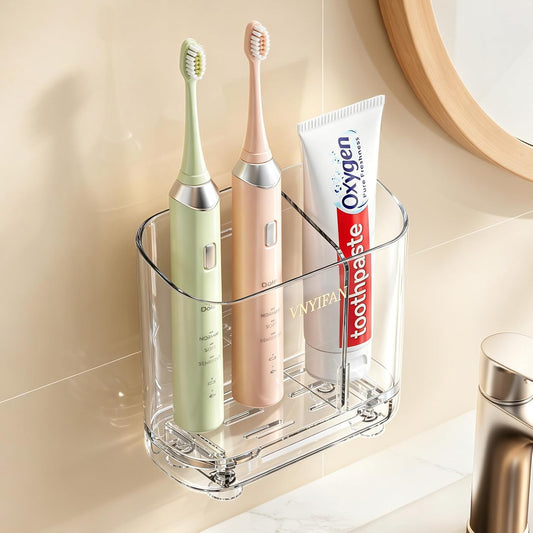 2 Slots Electric Toothbrush Holders Wall Mounted for Bathrooms