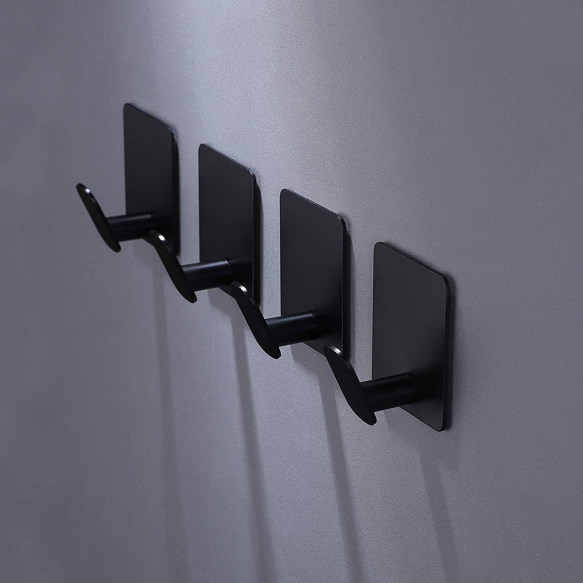DELITON 26lb Heavy Duty Adhesive Towel Hooks, No-Damage 4 Pack Matte Black