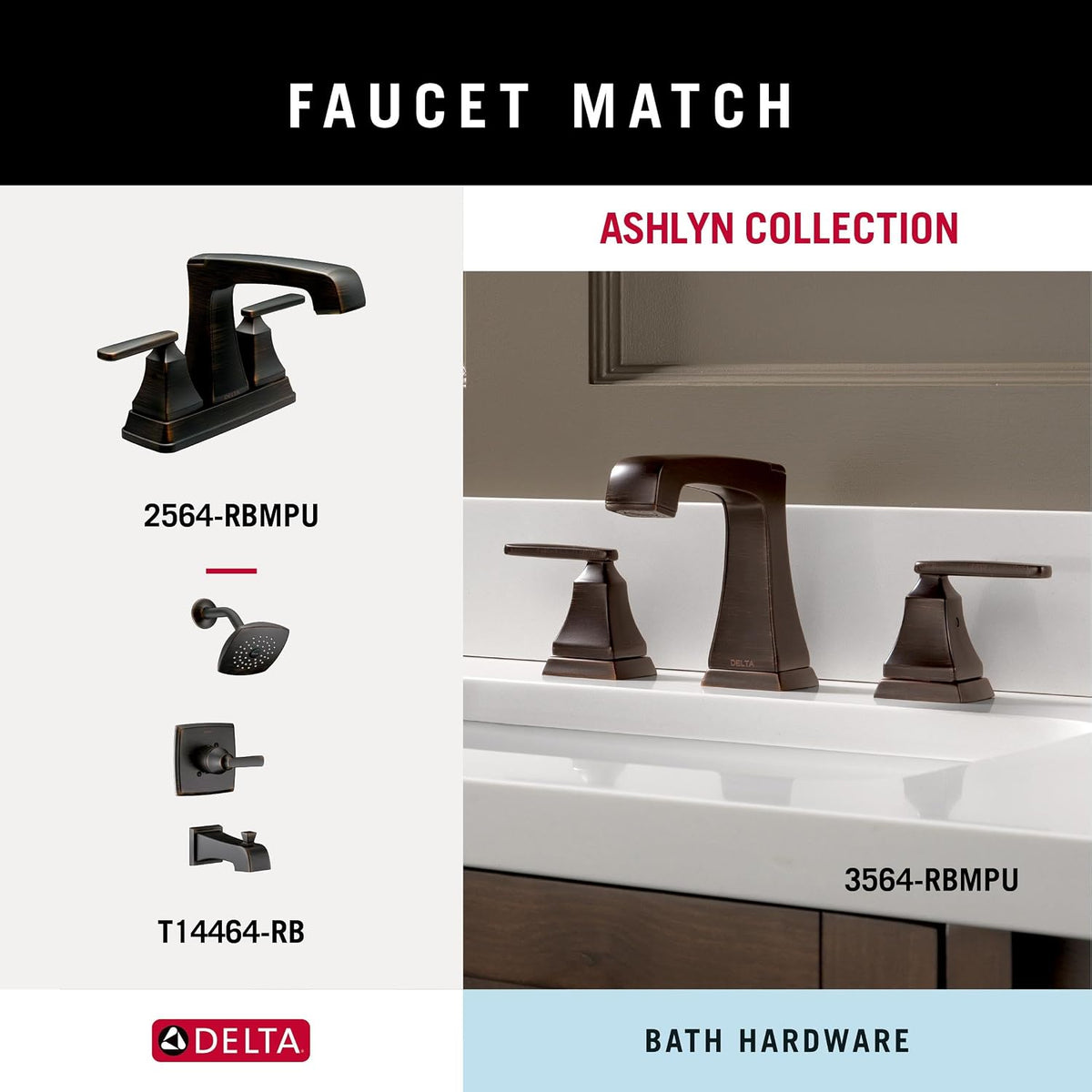 DELTA FAUCET Rubber Limited 76435-RB Ashlyn Double Towel Hook Bath Hardware Accessory in Venetian Bronze