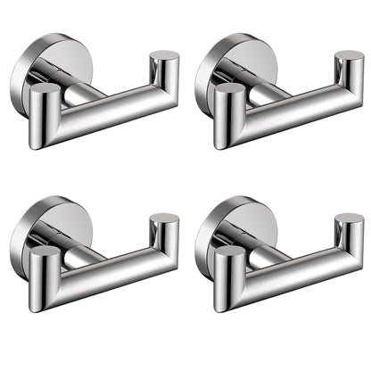 Towel Hooks for Bathrooms,Towel Hook for Kitchen Bathroom,SUS304 Stainless Steel Coat Hook,Heavy Duty Double Holder Robe Hooks for Hanging Towels,Coats,Sponges,Clothes,Wall Mount,Brushed Nickel,2 Pack