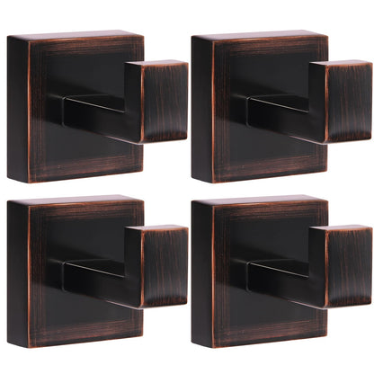 IBosins 4-Pack Towel Hooks Hand Towel Holder Bathroom Robe Hanger Black