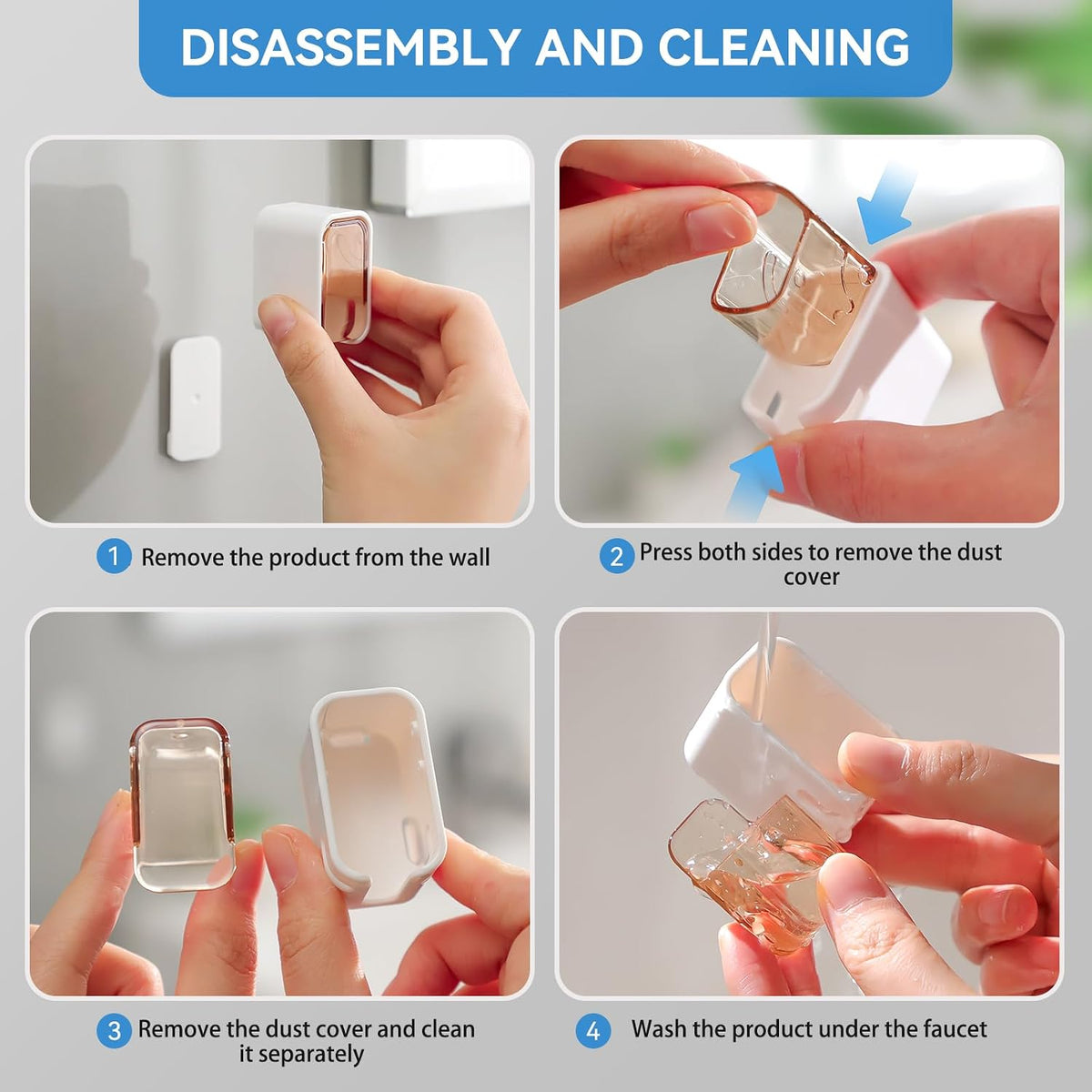 MOPMS Single Slot Toothbrush Holders Wall Mounted with Cover for Bathrooms