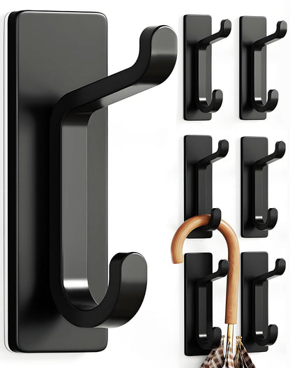 pickpiff 13LB Strong Stick-on Hooks for Coat & Towel, Brushed Nickel 4 Pack