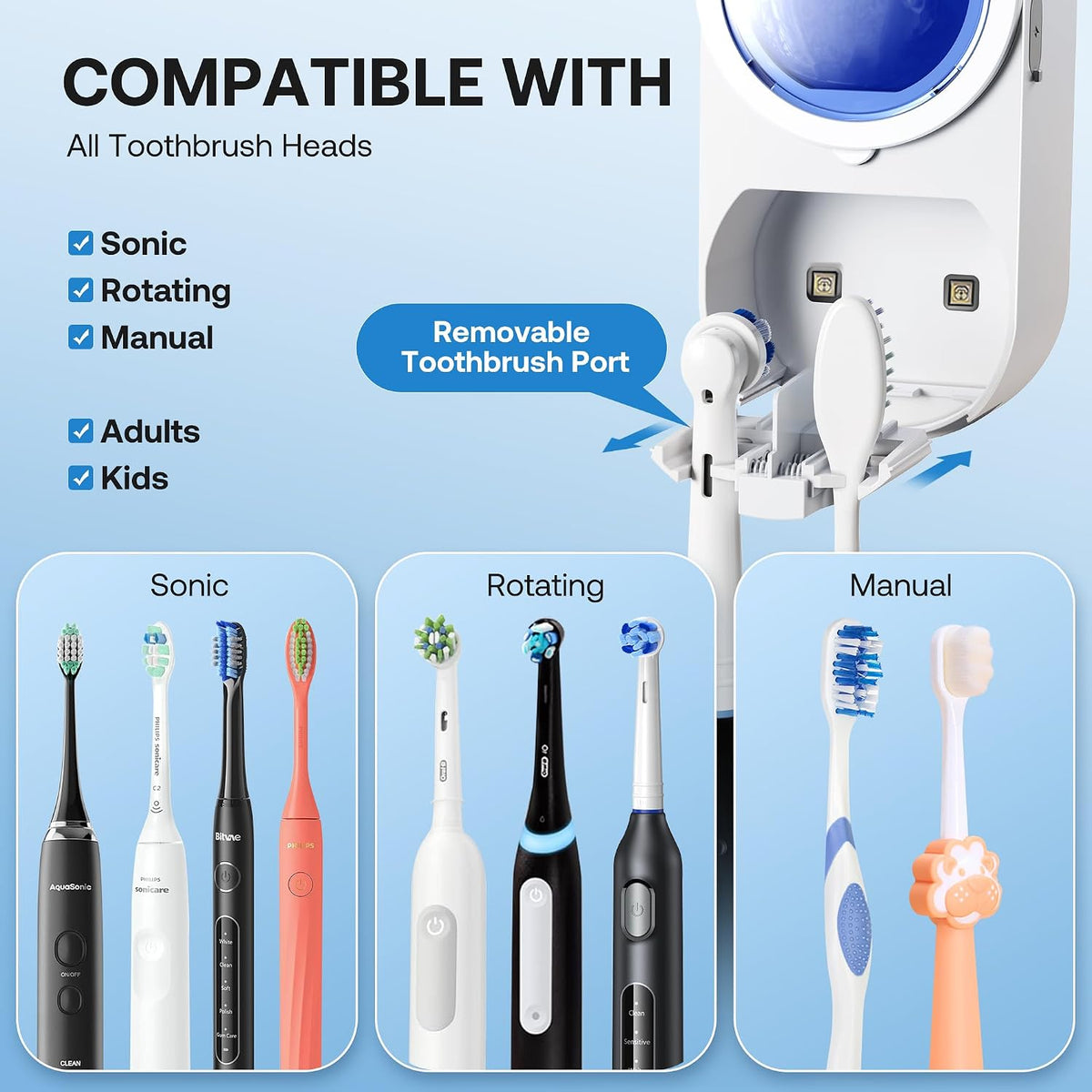 Bitvae Upgraded Tooth Brush Holder for Bathroom 2.0 Infrared Sensing