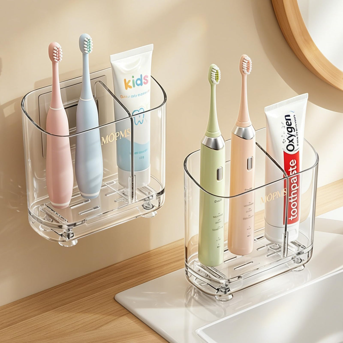 MOPMS Toothbrush Holders with Drainage for Bathrooms Countertop Organizer