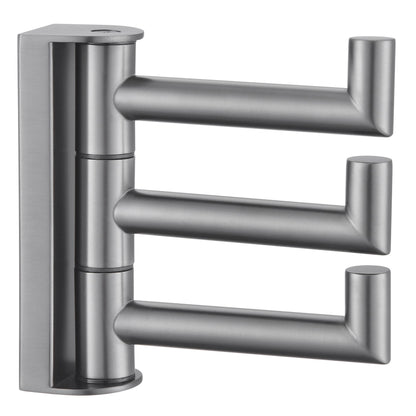 Angle Simple Swivel Towel Hook 3 Arms, Robe Coat Wall Hook, Matte Black