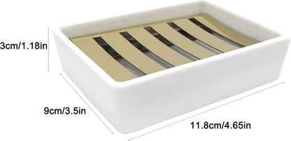 Ceramic Soap Dish, Bar Soap Holder for Shower, Bathroom Soap Dishes