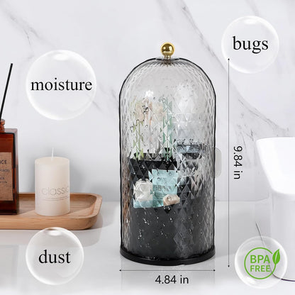 Toothbrush Holder with Cover for Bathroom Countertop, Organizer, Black