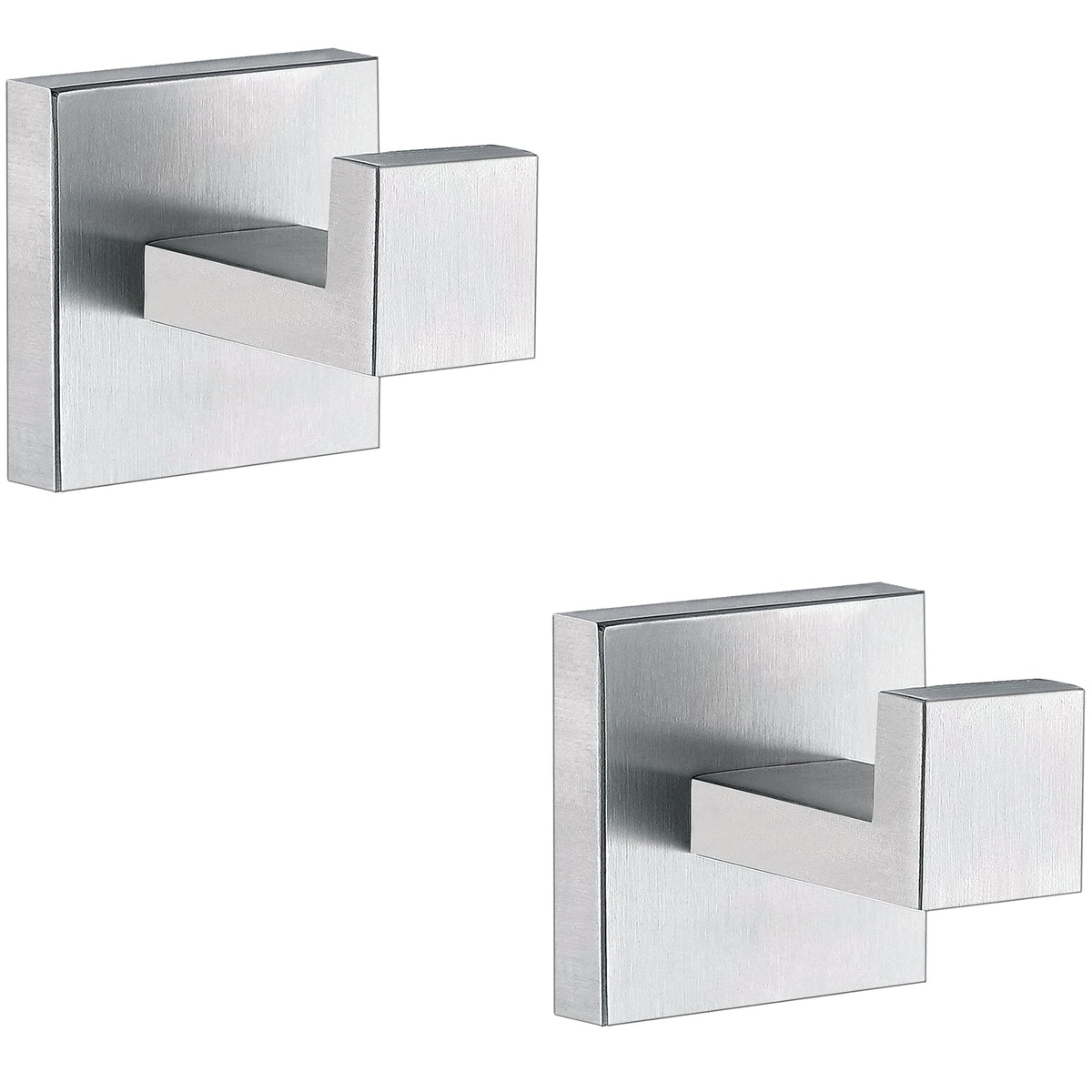 Towel Hooks for Bathrooms, Brushed Nickel Towel Hook for Kitchen Bathroom, SUS304 Stainless Steel Coat Hook, Square Heavy Duty Holder Robe Hooks for Hanging Towels, Coats, sponges, Wall Mount, 4 Pack
