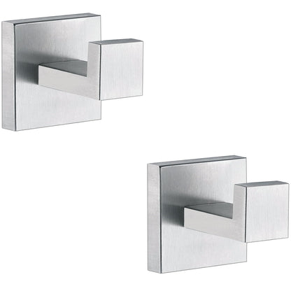 Towel Hooks for Bathrooms, Brushed Nickel Towel Hook for Kitchen Bathroom, SUS304 Stainless Steel Coat Hook, Square Heavy Duty Holder Robe Hooks for Hanging Towels, Coats, sponges, Wall Mount, 4 Pack