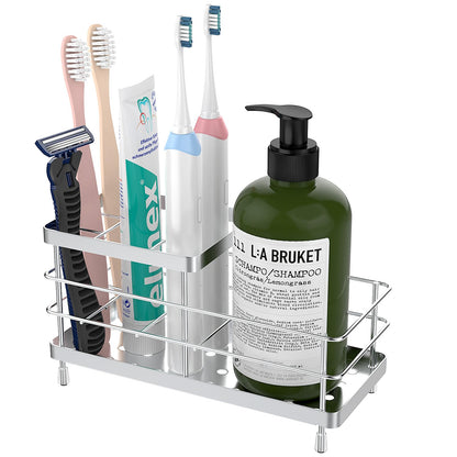 Luxspire Toothbrush Holders for Bathroom, Stainless Steel, 2 Slots, Silver