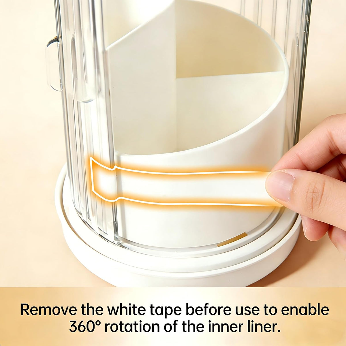 3-Slot Coverd Rotating Toothbrush Holders with Lid for Bathrooms