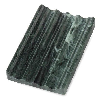 Koville Natural Marble Soap Dish for Shower, Stone Soap Tray for Bathroom, Bar Soap Holder for Sink, Stripe Grooves Saver Stone Dish Tray Keep Bars Dry Easy Clean(Palissandro Classico)