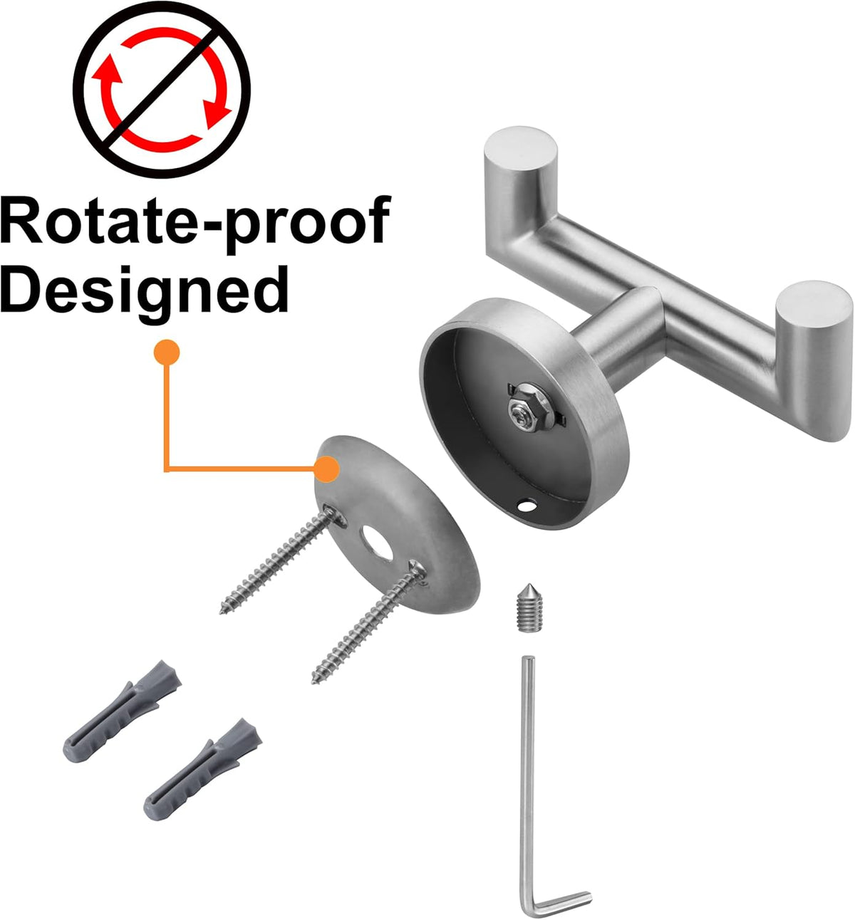 Towel Hooks for Bathrooms,Towel Hook for Kitchen Bathroom,SUS304 Stainless Steel Coat Hook,Heavy Duty Double Holder Robe Hooks for Hanging Towels,Coats,Sponges,Clothes,Wall Mount,Brushed Nickel,2 Pack