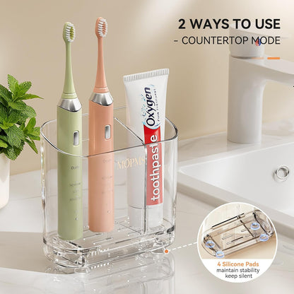 MOPMS Toothbrush Holders with Drainage for Bathrooms Countertop Organizer