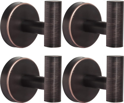 Kruodop Towel Hooks for Bathroom,2 Packs Wall Mount Towel Holder,Black Matte Wall Robe Hook,Stainless Steel Heavy Duty Door Hanger Towel Hook for Kitchen, Bedroom,Hotel,Pool,Coats(Drilling)