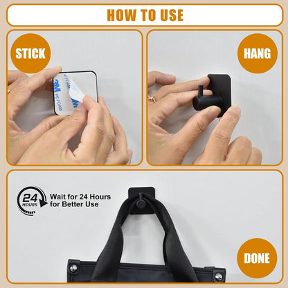 Honmein 6 Pcs Adhesive Wall Hooks for Hanging - Waterproof Shower Hooks