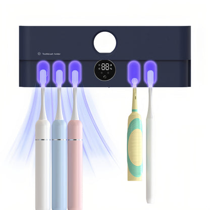 Toothbrush Holder and Cleaner Razor Holder and Dryer Auto Open/Close Cover Rechargeable Wall-Mounted Suitable for Most Toothbrushs