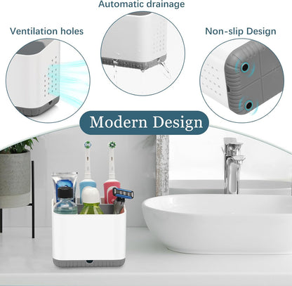 Toothbrush Holders for Bathrooms, Kids Electric Toothbrush Organizer (Grey)