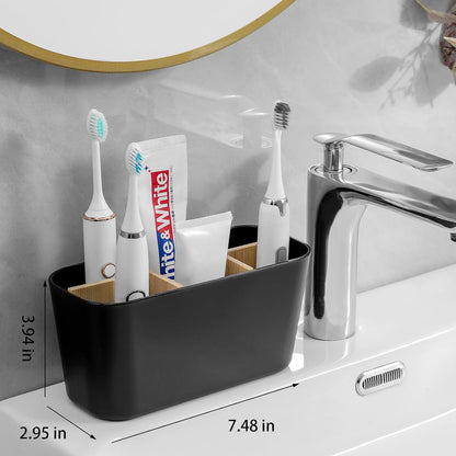 Toothbrush Holders Electric Tooth Brush and Toothpaste Organizer, Black