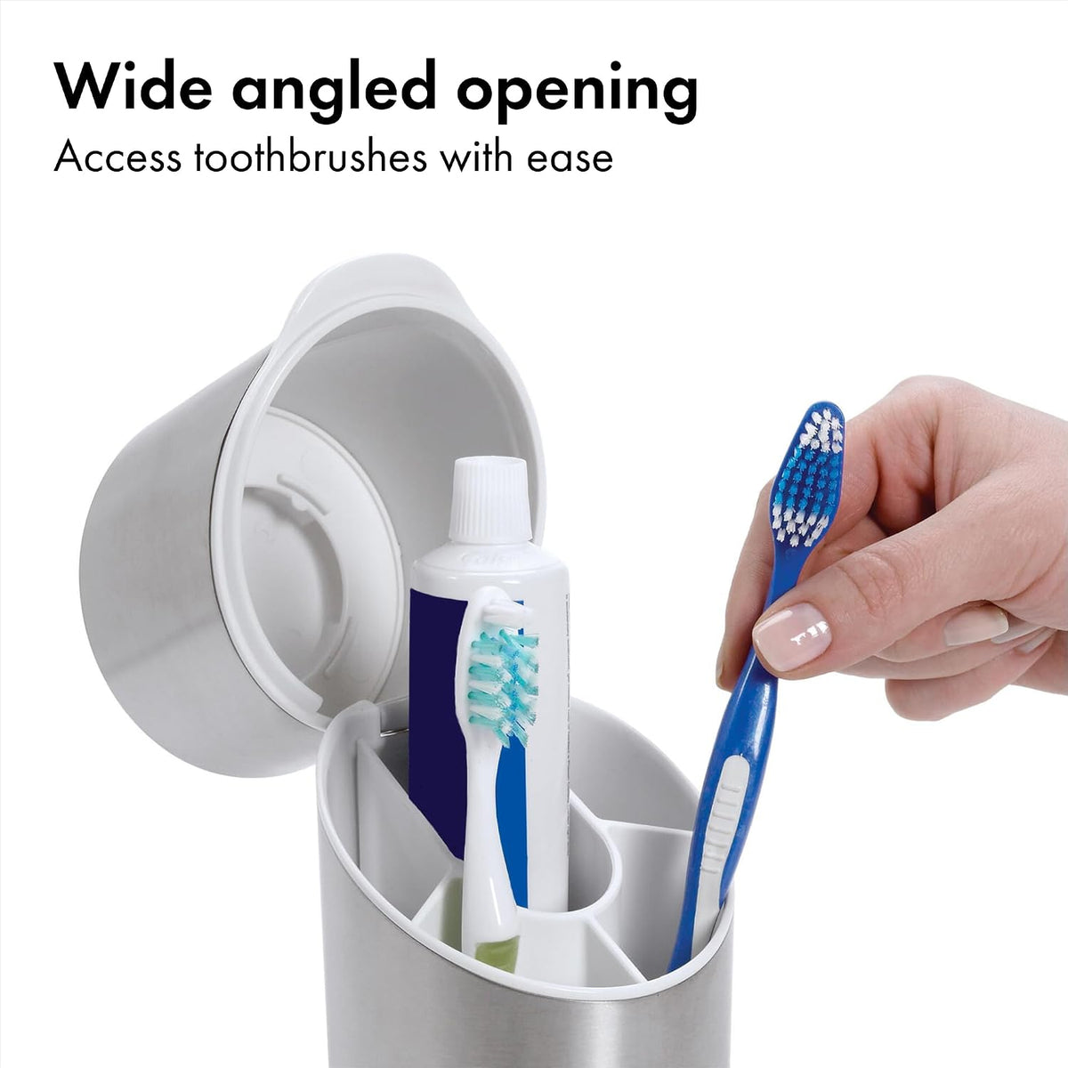 OXO Good Grips Bathroom Toothbrush Holder Set - Stainless Steel