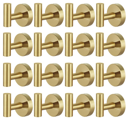 Towel Hooks Bathroom Coat Robe Hook Stainless Steel Heavy Duty Door Hanger Towel Robe Clothes Cabinet Wall for Bathroom Bedroom Kitchen Hotel Pool 4 Packs (Gold)