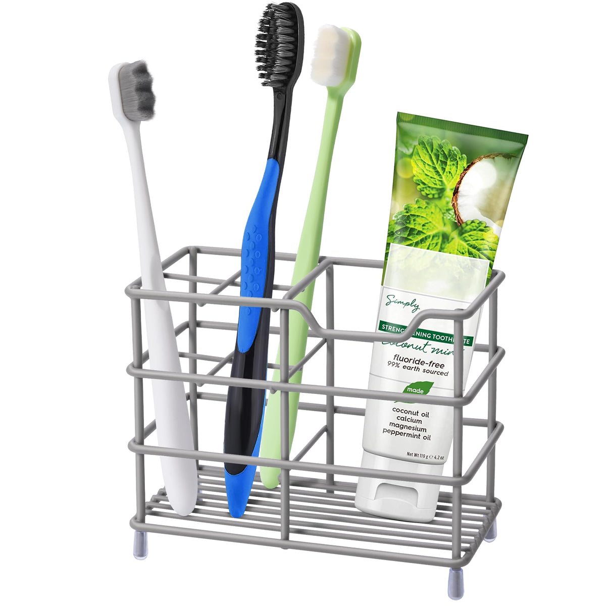 Toothbrush Holders for Bathrooms 304 Stainless Steel Quick Drying Silver