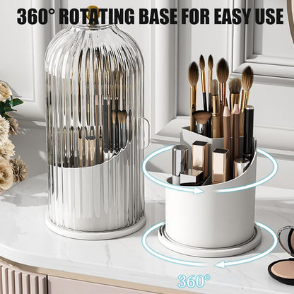 Concealed Toothbrush Holder, Rotating Bathroom Organizer Countertop