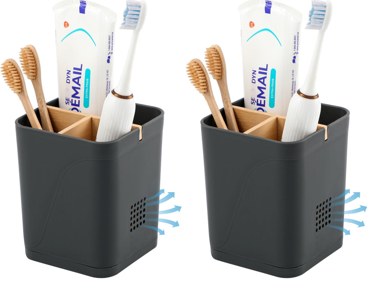 Electric Toothbrush Holder Tooth Brush and Toothpaste Organizer, Black