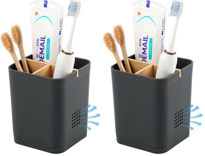 Electric Toothbrush Holder Tooth Brush and Toothpaste Organizer, Black