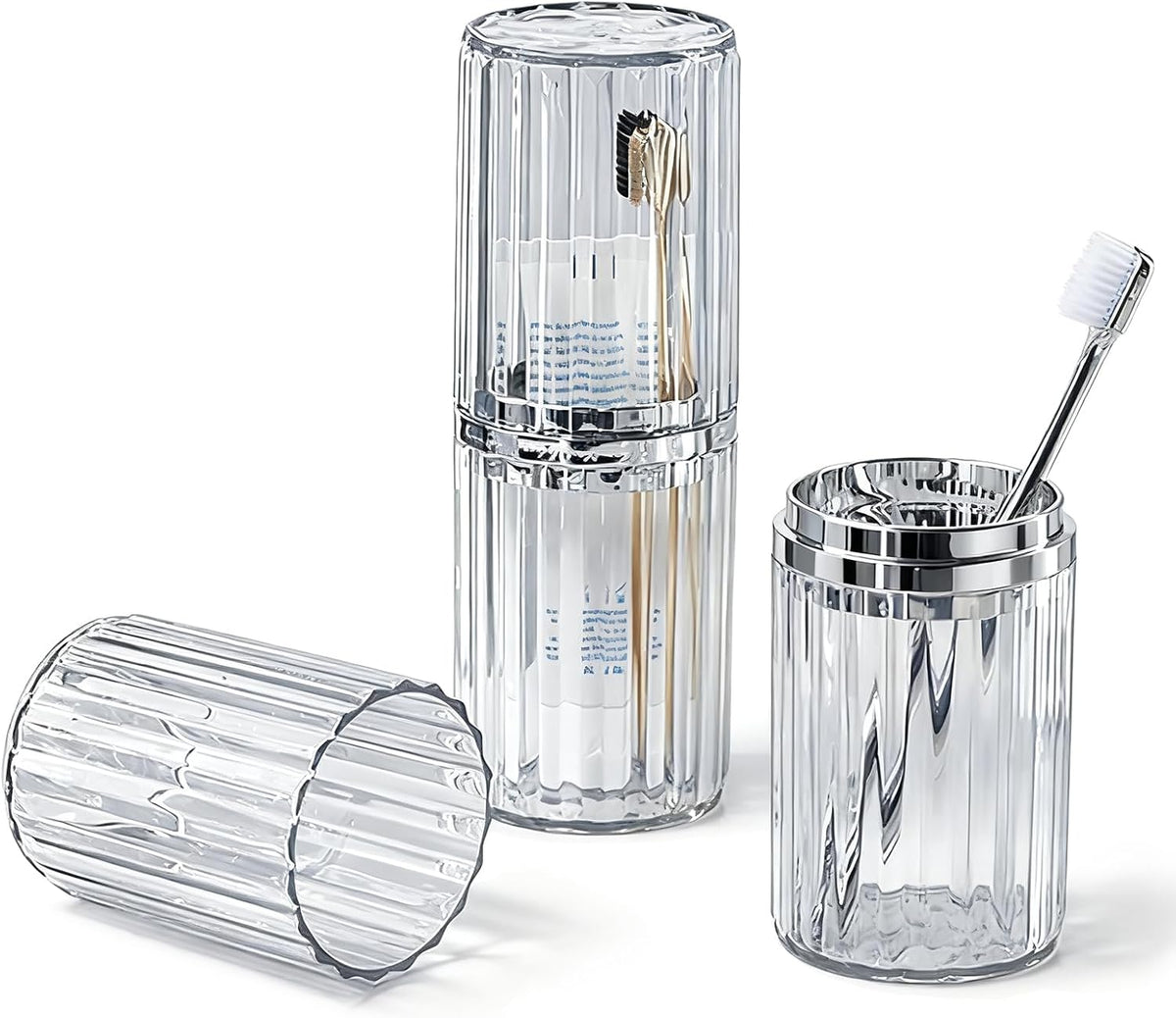 Large Toothbrush Travel Case 2 in 1 Toothbrush Holder and Rinse Cup