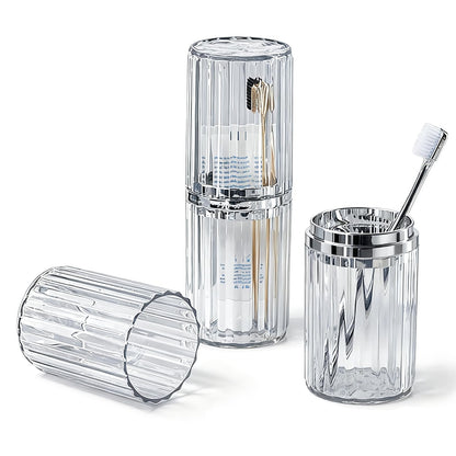 Large Toothbrush Travel Case 2 in 1 Toothbrush Holder and Rinse Cup