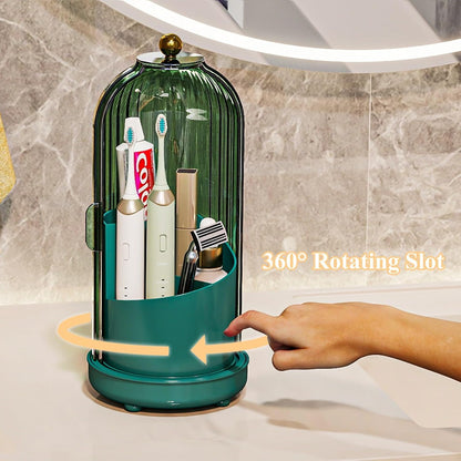 Toothbrush Holder with Drainage Holes Removable Bowl, Green