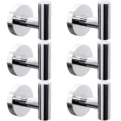 Kruodop Towel Hooks for Bathroom,2 Packs Wall Mount Towel Holder,Black Matte Wall Robe Hook,Stainless Steel Heavy Duty Door Hanger Towel Hook for Kitchen, Bedroom,Hotel,Pool,Coats(Drilling)