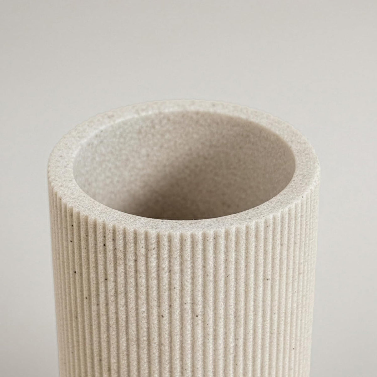Small Sand Beige Toothbrush Holder for Bathroom Countertop, 7oz