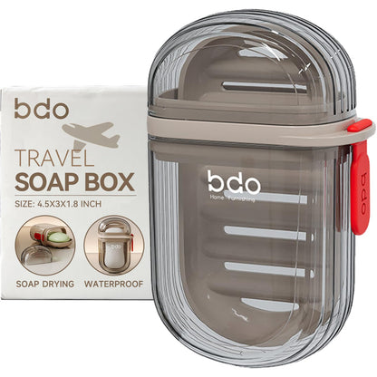 Doter Travel Soap Holder with Lid - Draining Soap Box for Shower -Compact Travel Soap Case Leak-Proof Design for Camping, Hiking, Gym & Outdoor Use | Keeps Soap Dry & Hygienic