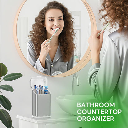 GFWARE Bathroom Toothbrush Holder with Cover, Ventilated & Drainage, Silver