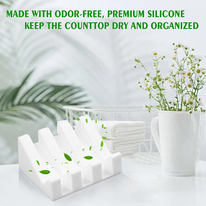 Soap Dish Holder for Shower with Suction Cup, Silicone Soap Holder & Saver Self-Draining Bar Soap Dish Keeps Soap Dry for Bathroom, Kitchen, Bathtub, Extends Soap Life (White-1Pack)